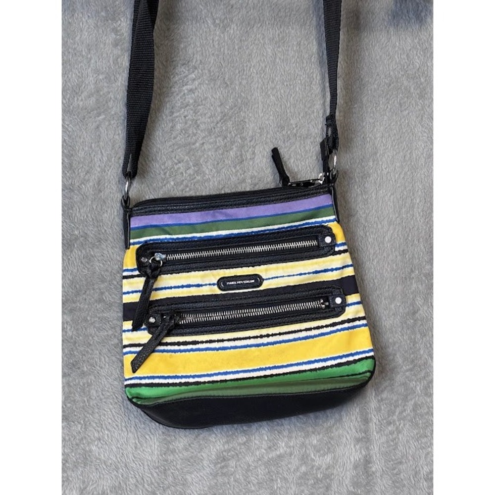 Dana Buchman Striped Crossbody Bag Multi Color Zip Pocket‎ Travel Purse